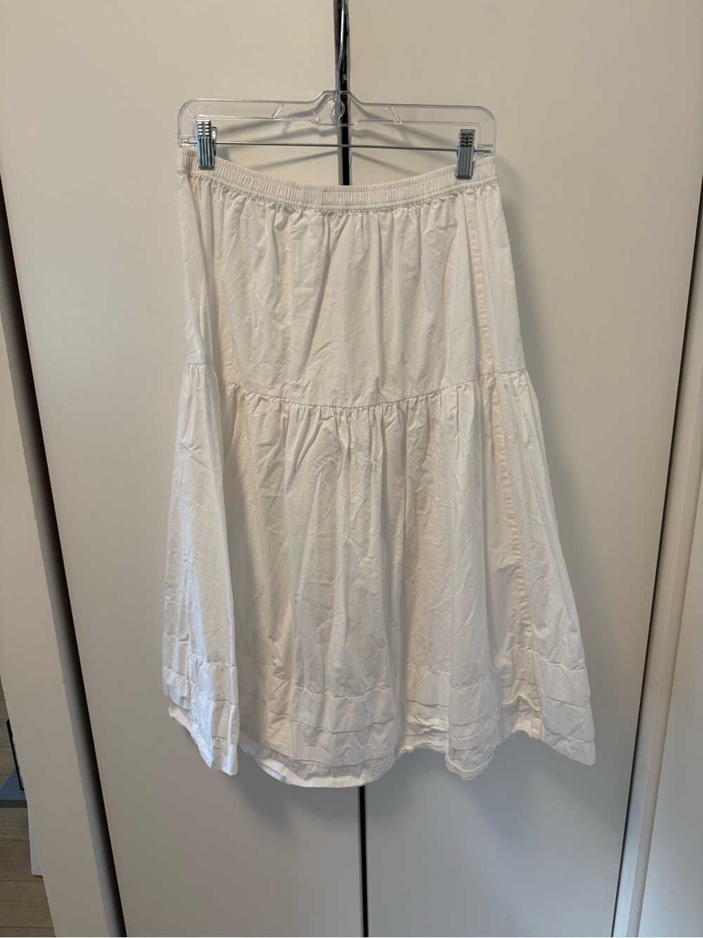Aritzia Cream Tiered Midi Skirt